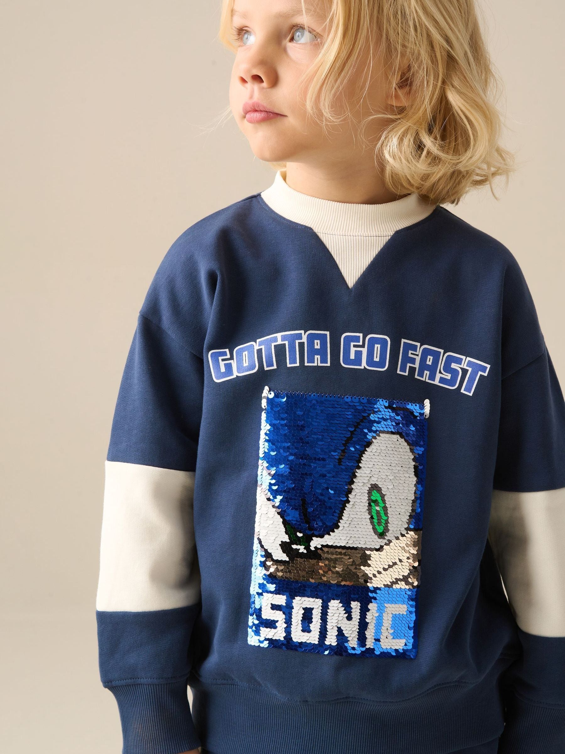 Dsiney Kidz - Angel & Rocket Blue Sonic Varsity Sequin Sweatshirt image 2