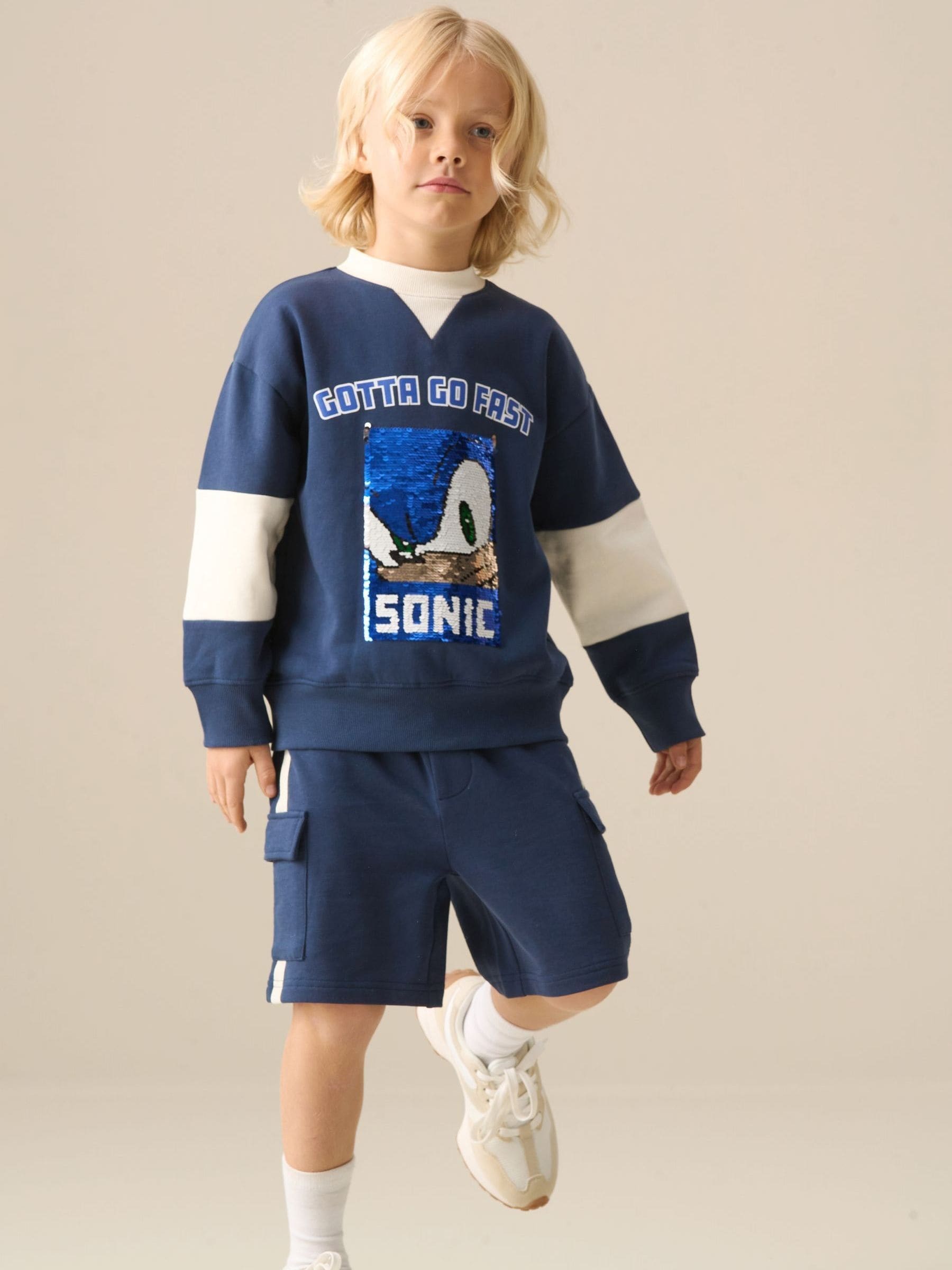 Dsiney Kidz - Angel & Rocket Blue Sonic Varsity Sequin Sweatshirt image 3