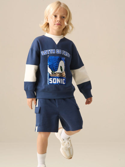Dsiney Kidz - Angel & Rocket Blue Sonic Varsity Sequin Sweatshirt image 3