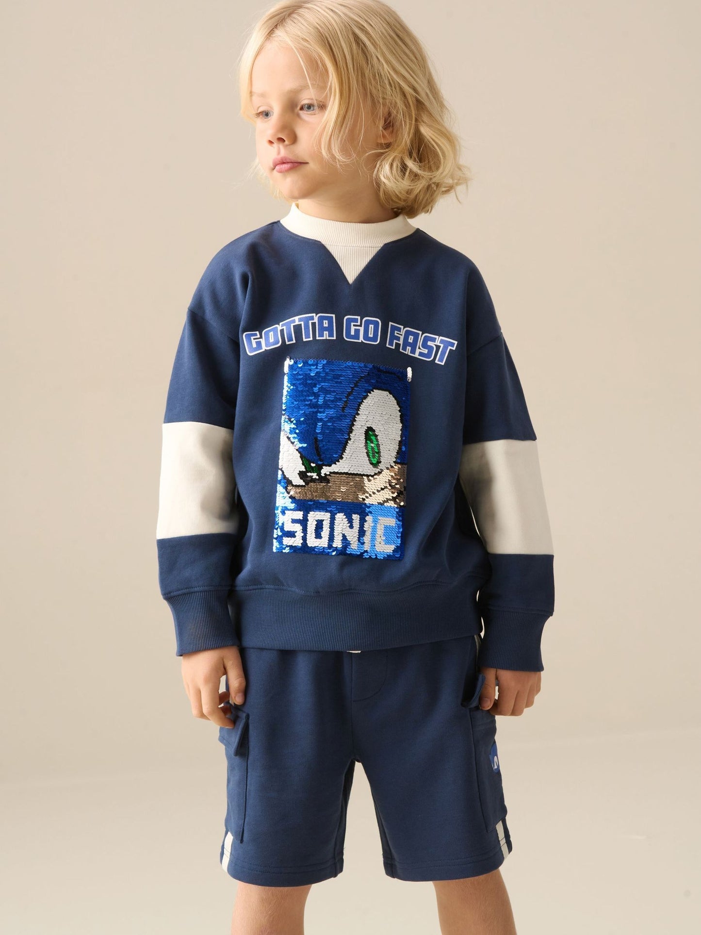 Dsiney Kidz - Angel & Rocket Blue Sonic Varsity Sequin Sweatshirt image 4