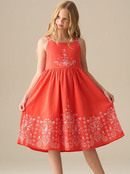 Angel & Rocket Red Pippa Red Embroidered Dress image 4