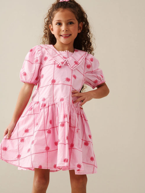 Angel & Rocket Pink Louise Embroidered Dress image 1