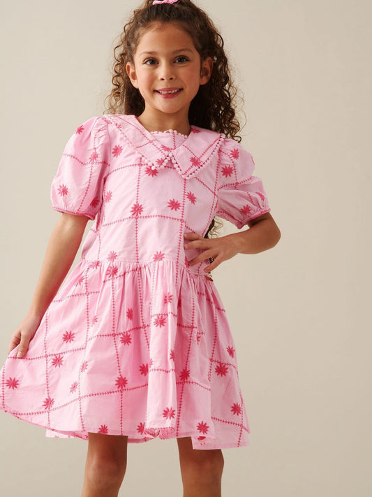 Angel & Rocket Pink Louise Embroidered Dress image 1