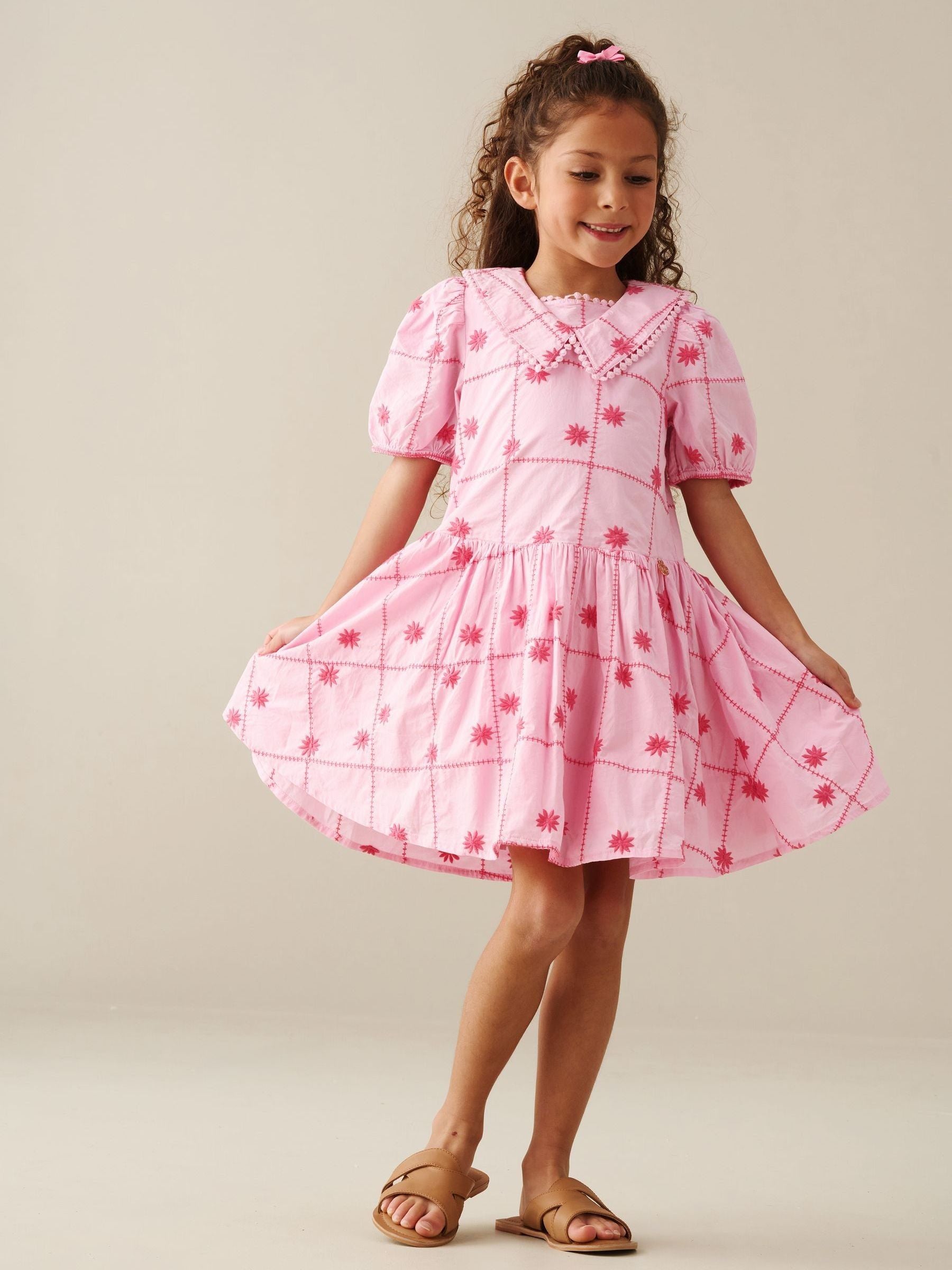 Angel & Rocket Pink Louise Embroidered Dress image 2