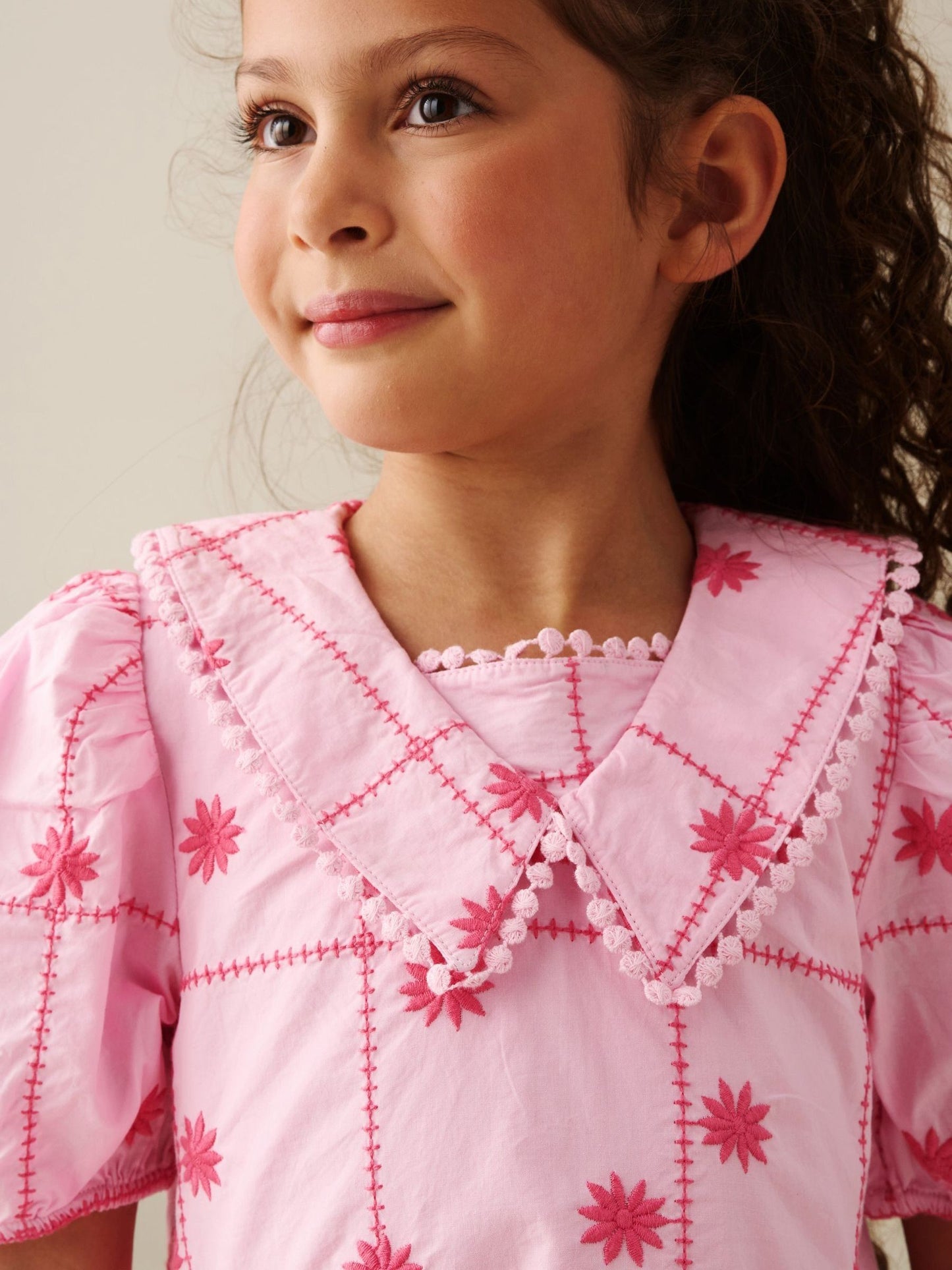Angel & Rocket Pink Louise Embroidered Dress image 4