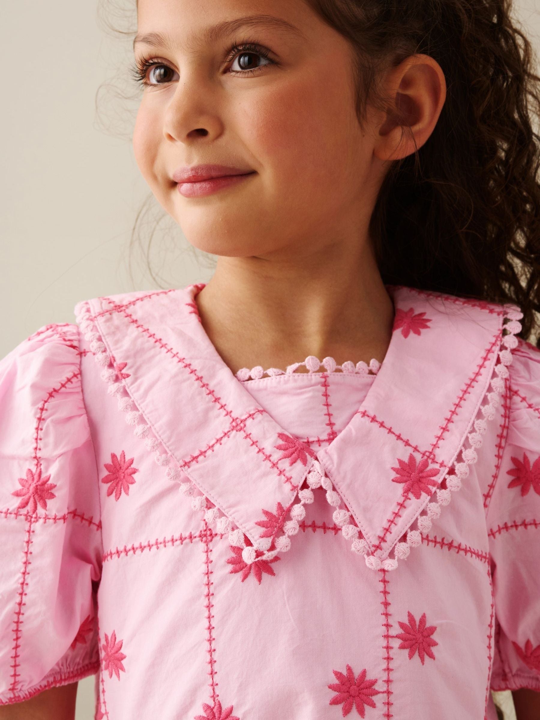 Angel & Rocket Pink Louise Embroidered Dress image 4