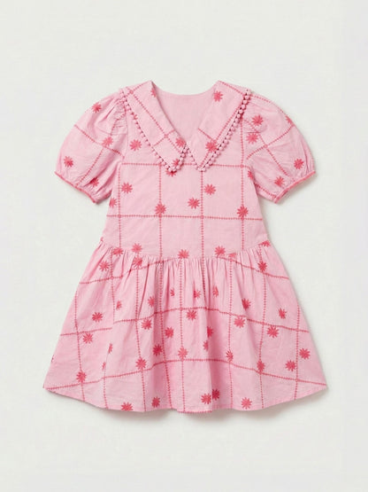 Angel & Rocket Pink Louise Embroidered Dress image 6