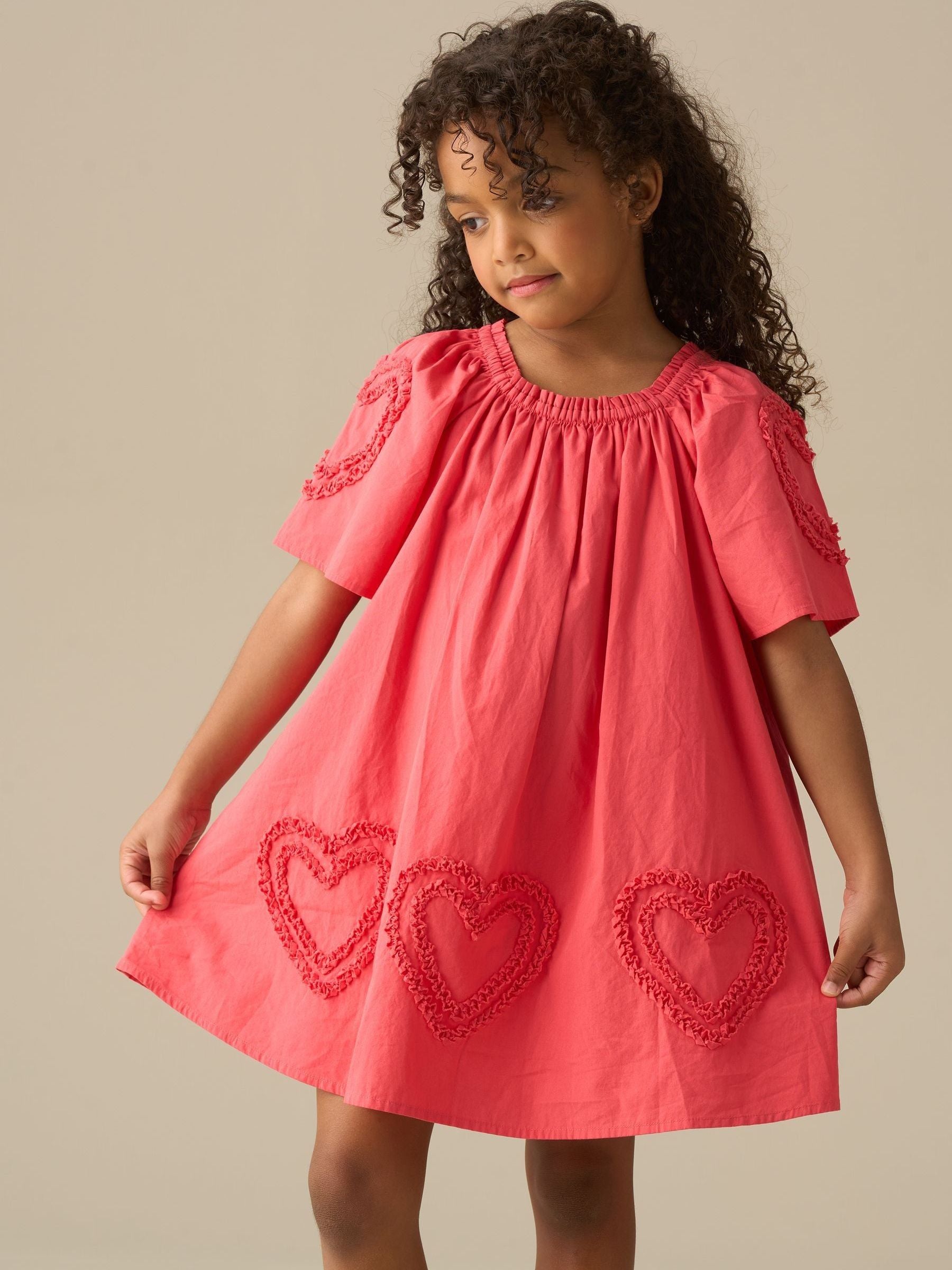 Angel & Rocket Pink Lori Heart Swing Dress image 1