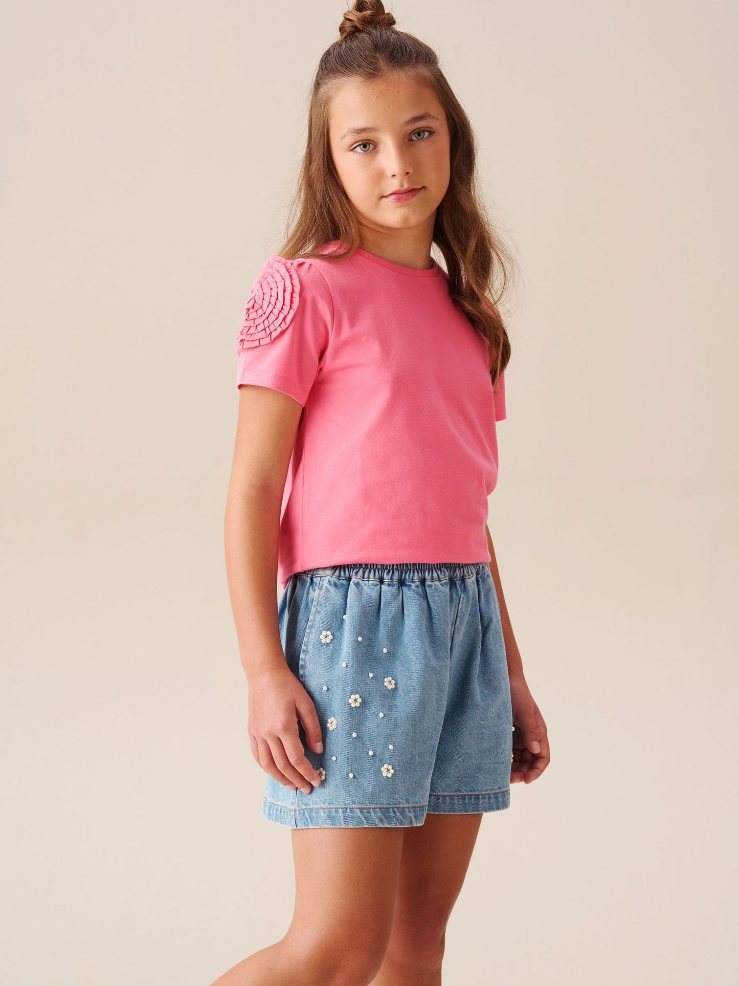 Dsiney Kidz - Angel & Rocket Pink Nila Flower Corsage T-Shirt image 2
