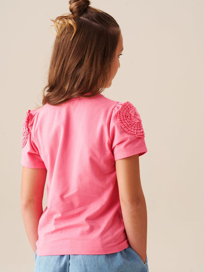 Dsiney Kidz - Angel & Rocket Pink Nila Flower Corsage T-Shirt image 4