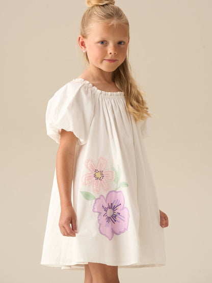 Angel & Rocket White Coletta Puff Sleeve Swing Dress image 1