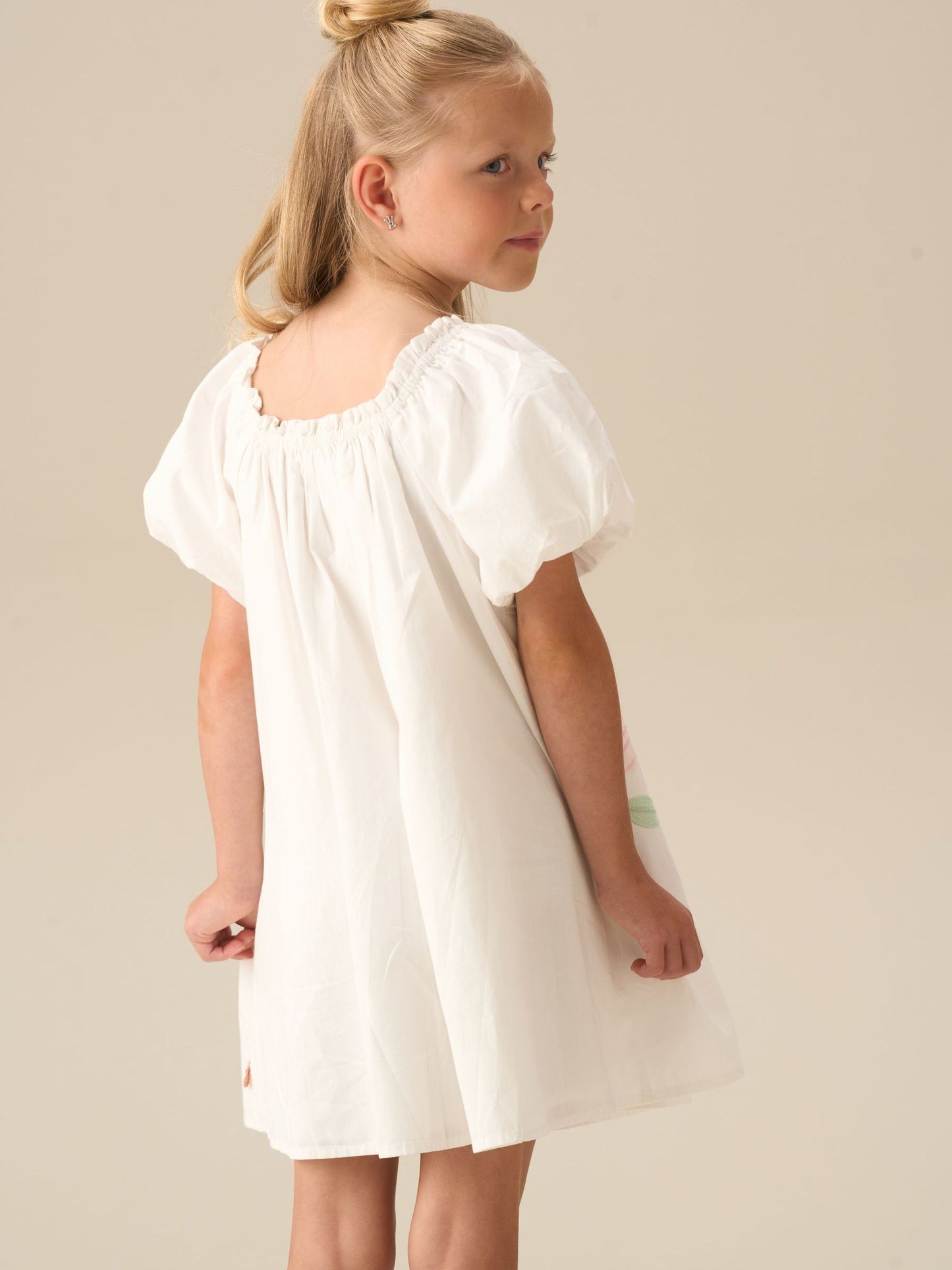 Angel & Rocket White Coletta Puff Sleeve Swing Dress image 4