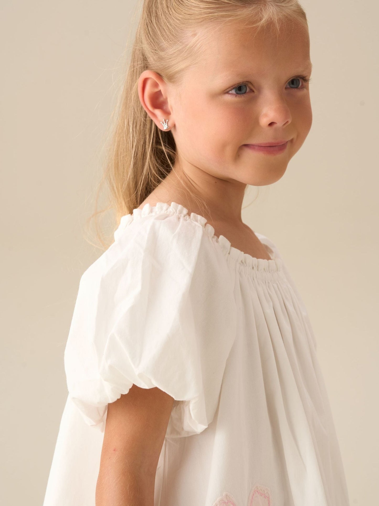 Angel & Rocket White Coletta Puff Sleeve Swing Dress image 5