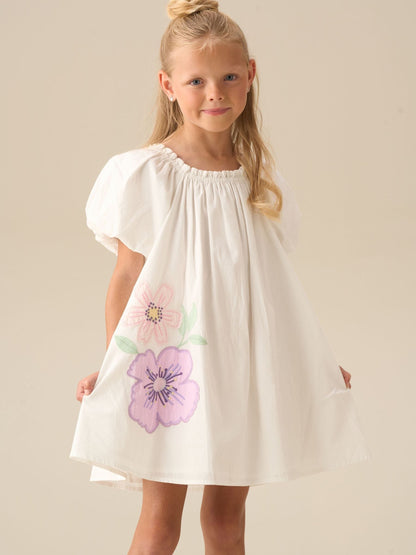 Angel & Rocket White Coletta Puff Sleeve Swing Dress image 6