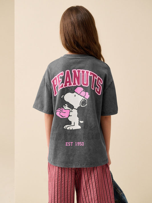 Dsiney Kidz - Charcoal Grey Peanuts Snoopy License Oversized Graphic T-Shirt (3-16yrs) image 1
