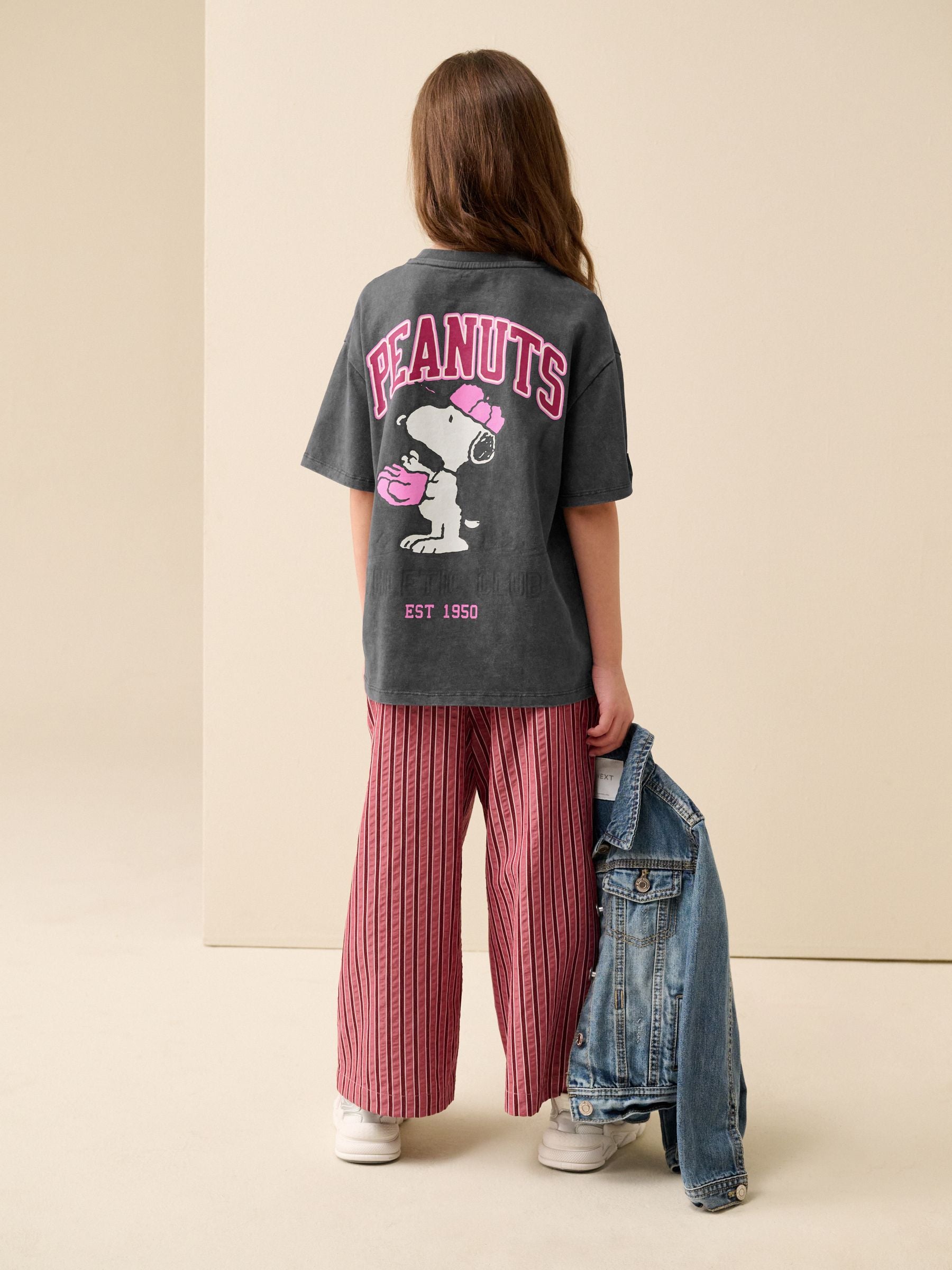 Dsiney Kidz - Charcoal Grey Peanuts Snoopy License Oversized Graphic T-Shirt (3-16yrs) image 3