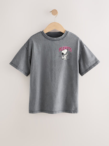 Dsiney Kidz - Charcoal Grey Peanuts Snoopy License Oversized Graphic T-Shirt (3-16yrs) image 5