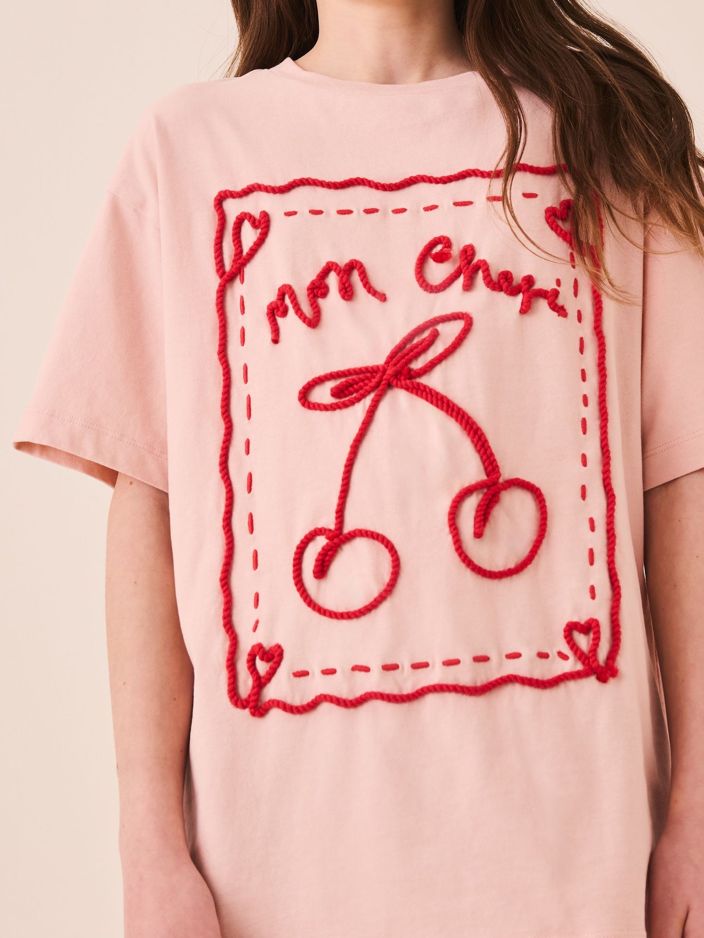 Dsiney Kidz - Pink Cornelli Cherry Oversized Graphic T-Shirt (3-16yrs) image 4