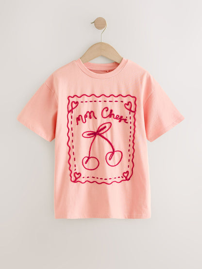 Dsiney Kidz - Pink Cornelli Cherry Oversized Graphic T-Shirt (3-16yrs) image 5