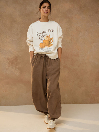 Ecru Pumpkin Latte Snoopy Licence Sweatshirt - image 3