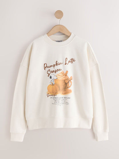 Ecru Pumpkin Latte Snoopy Licence Sweatshirt - image 5