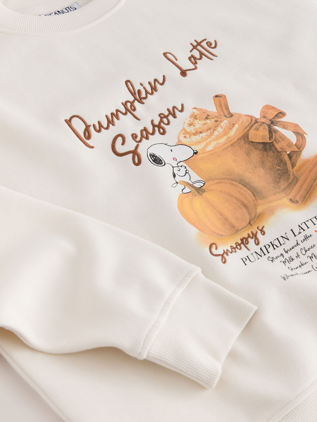 Ecru Pumpkin Latte Snoopy Licence Sweatshirt - image 7