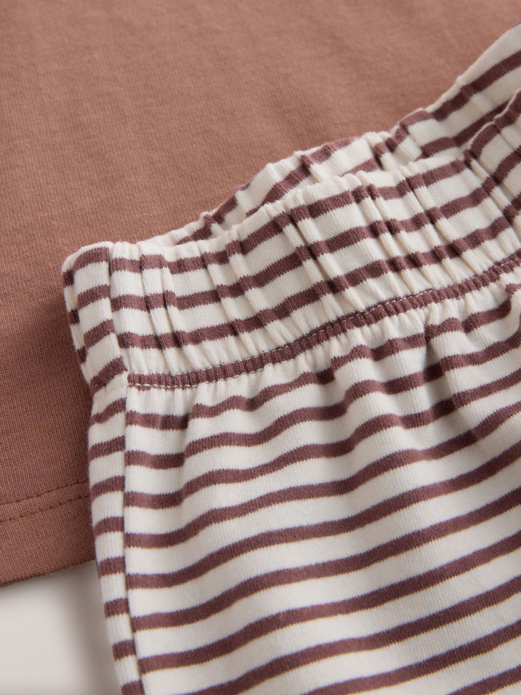 Dsiney Kidz - Brown Heart Stripe Short Sleeve T-Shirt and Wide Leg Trousers Set (3mths-7yrs) image 8