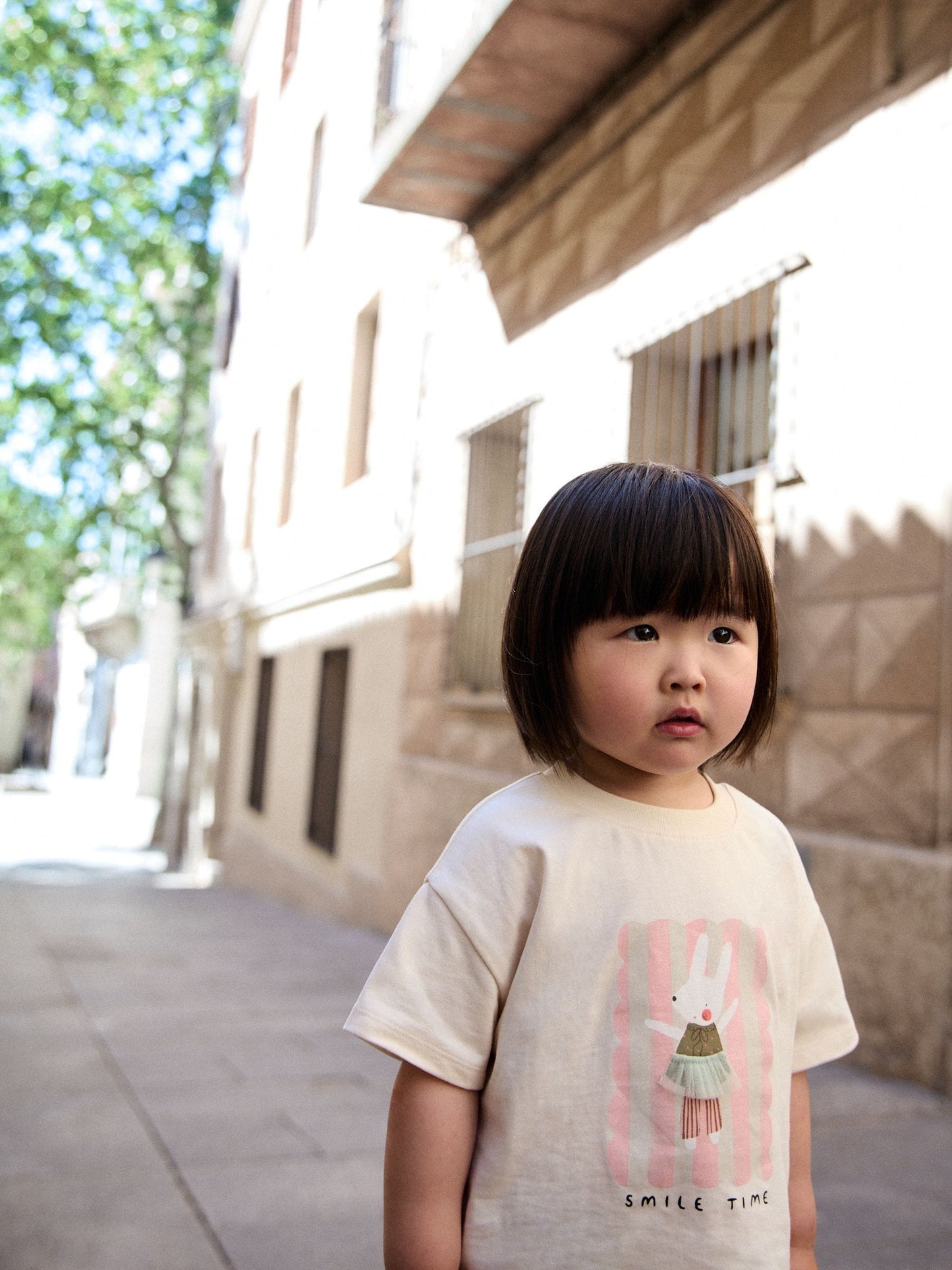 Dsiney Kidz - Ecru White Bunny Short Sleeve T-Shirt and Wide Frill Trousers Set (3mths-7yrs) image 4