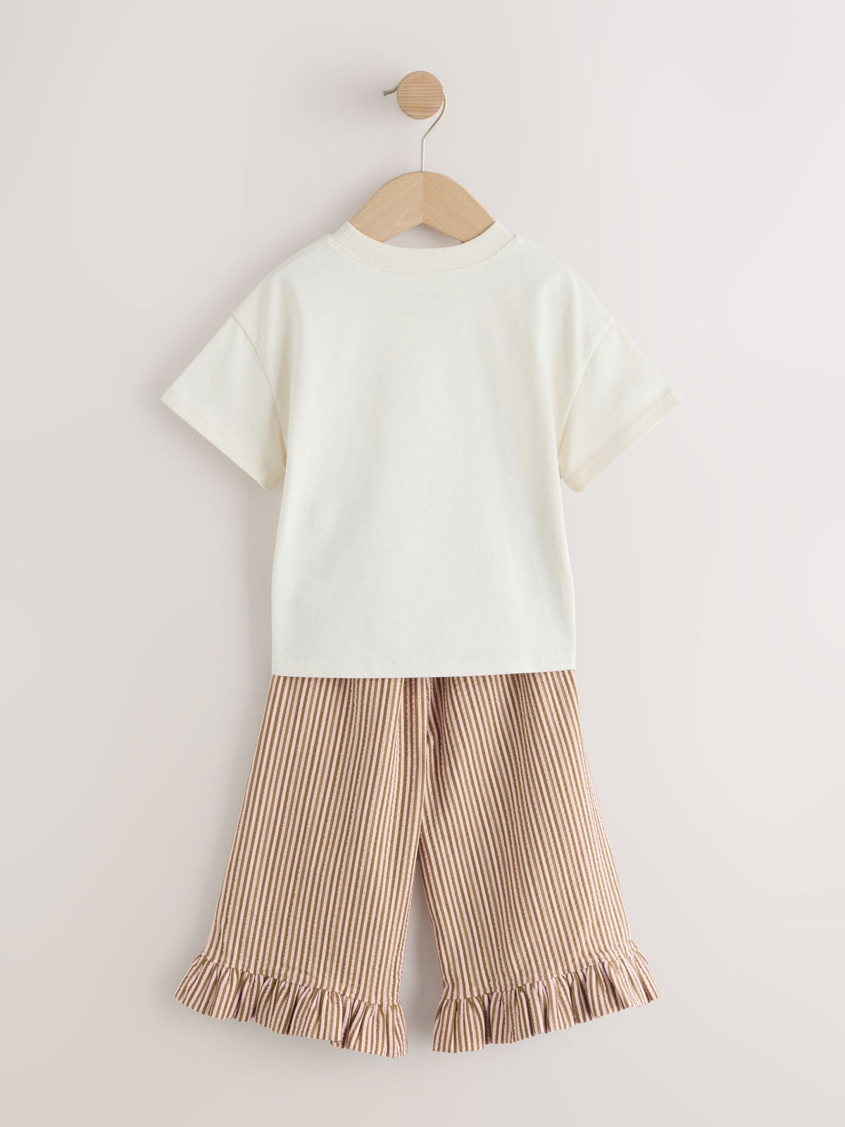 Dsiney Kidz - Ecru White Bunny Short Sleeve T-Shirt and Wide Frill Trousers Set (3mths-7yrs) image 7