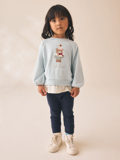 Dsiney Kidz - Blue Bear Sweatshirt and Leggings Set (3mths-7yrs) image 2