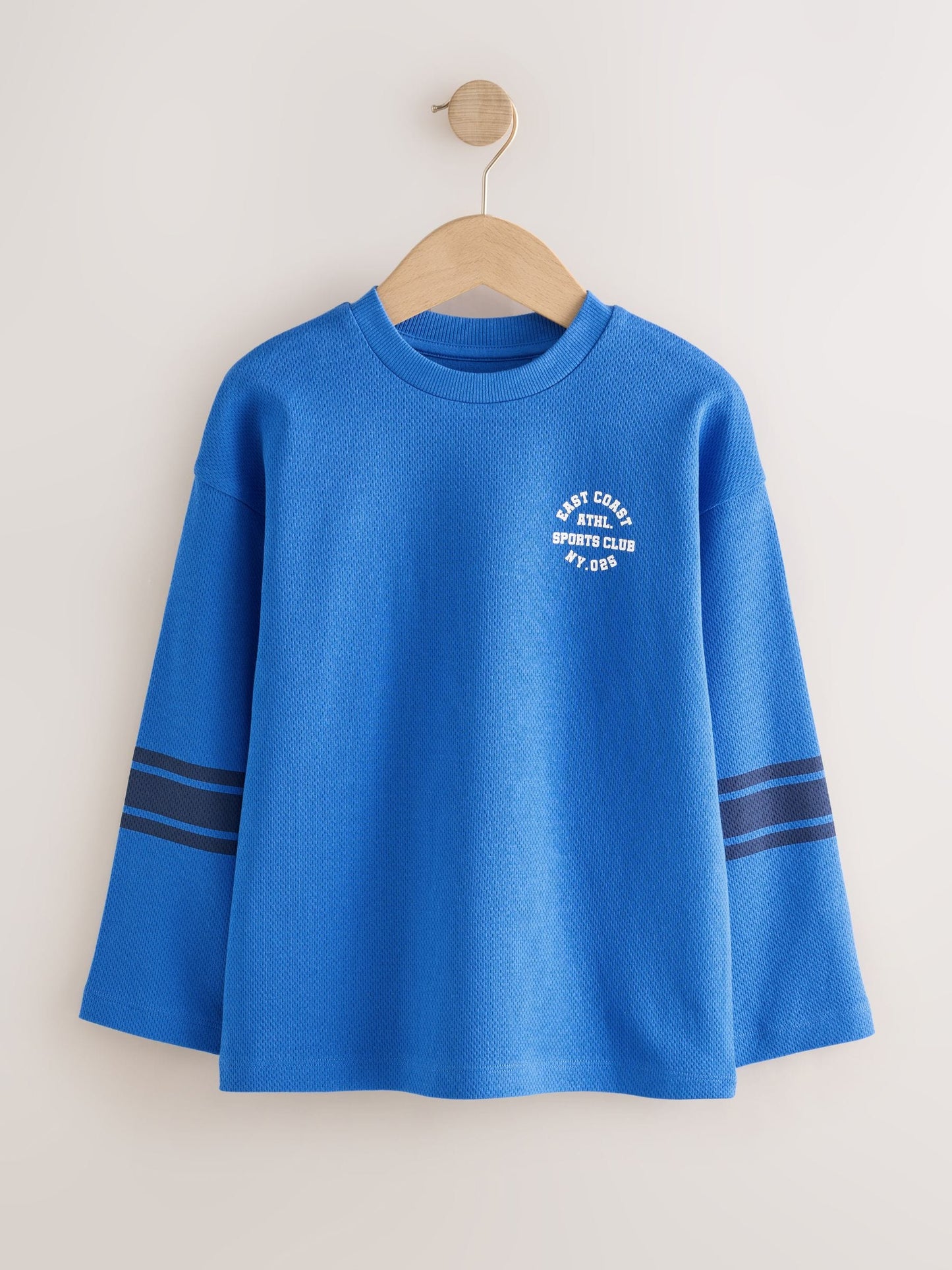 Dsiney Kidz - Blue/Red/Green Varsity Graphic Long Sleeve Relaxed Fit T-Shirts 3 Pack (3-16yrs) image 2
