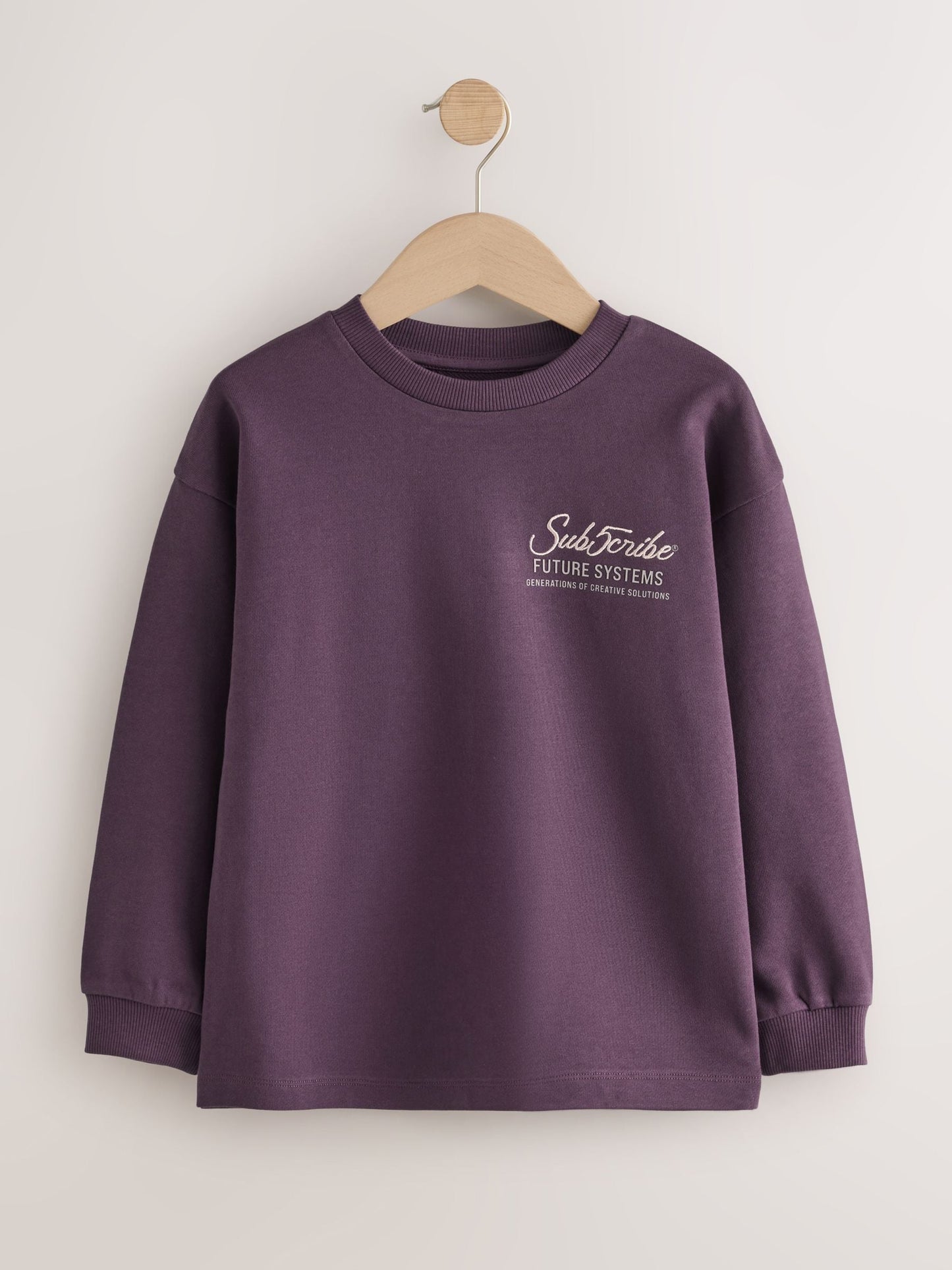 Dsiney Kidz - Grey/Sage/Berry Heavyweight Long Sleeve T-Shirts 3 Pack (3-16yrs) image 4