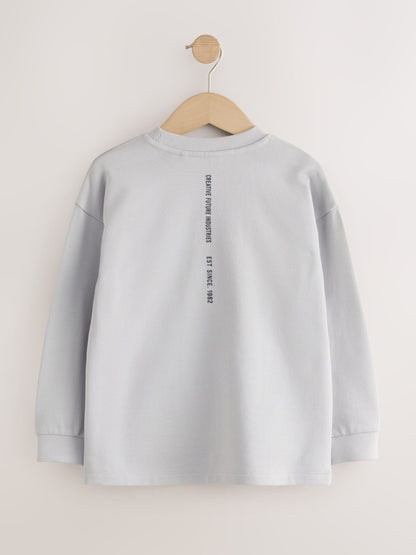 Dsiney Kidz - Grey/Sage/Berry Heavyweight Long Sleeve T-Shirts 3 Pack (3-16yrs) image 5