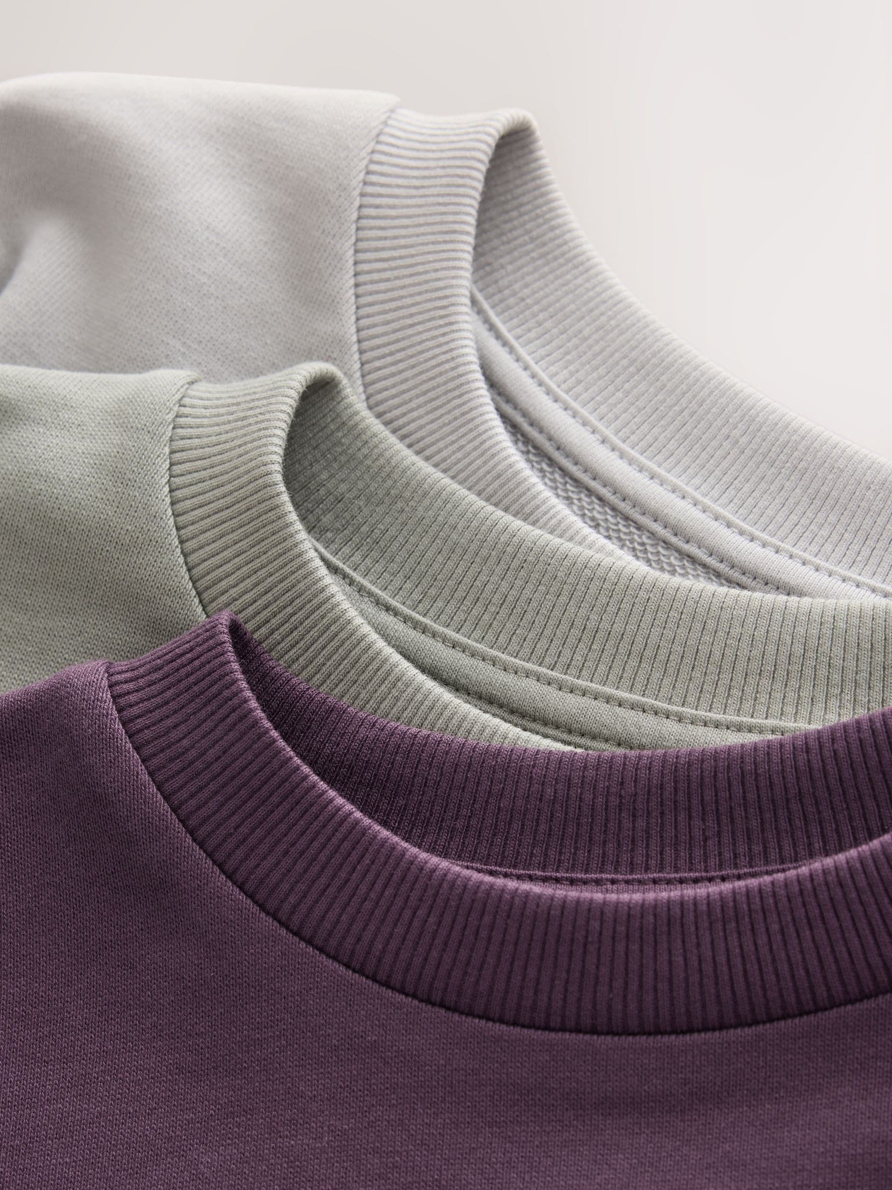 Dsiney Kidz - Grey/Sage/Berry Heavyweight Long Sleeve T-Shirts 3 Pack (3-16yrs) image 6