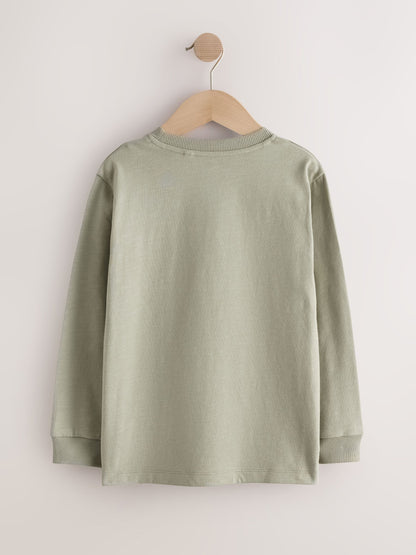 Dsiney Kidz - Green/Blue/Navy Long Sleeve Colourblock T-Shirts 3 Pack (3-16yrs) image 5