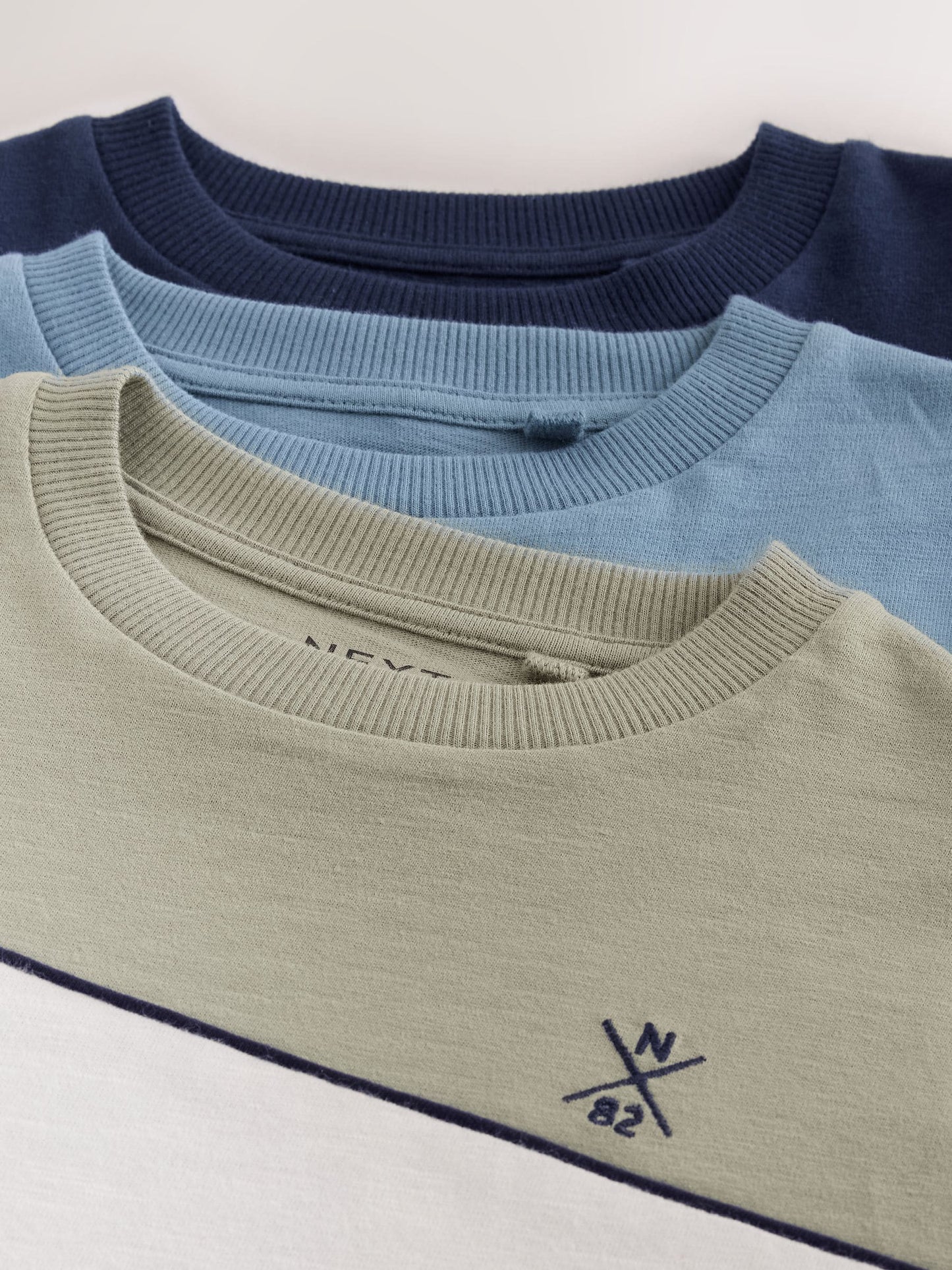 Dsiney Kidz - Green/Blue/Navy Long Sleeve Colourblock T-Shirts 3 Pack (3-16yrs) image 7