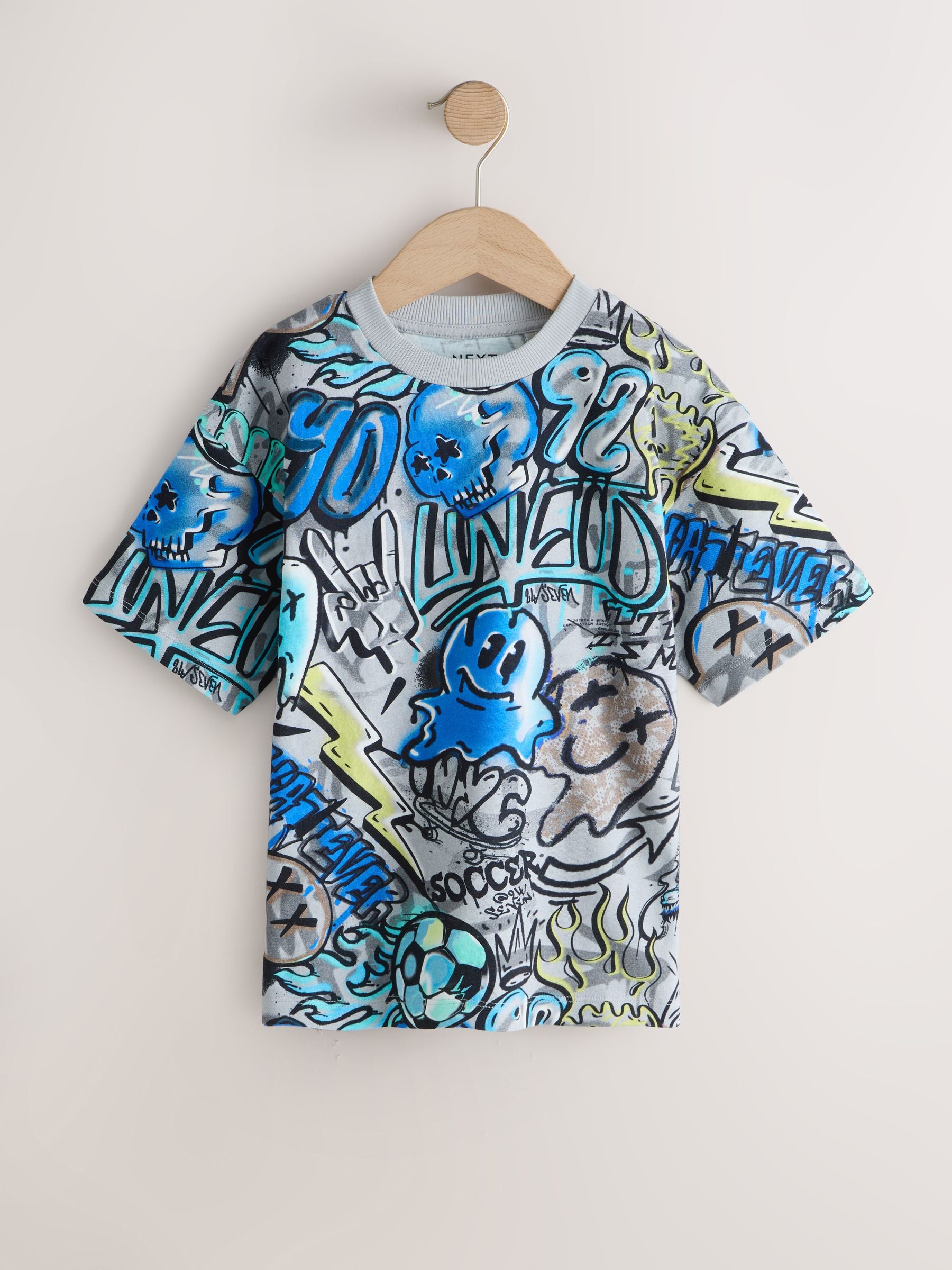 Dsiney Kidz - Blue/Grey/Tan Relaxed Fit Graphic Print Short Sleeve T-Shirts 3 Pack (3-16yrs) image 4