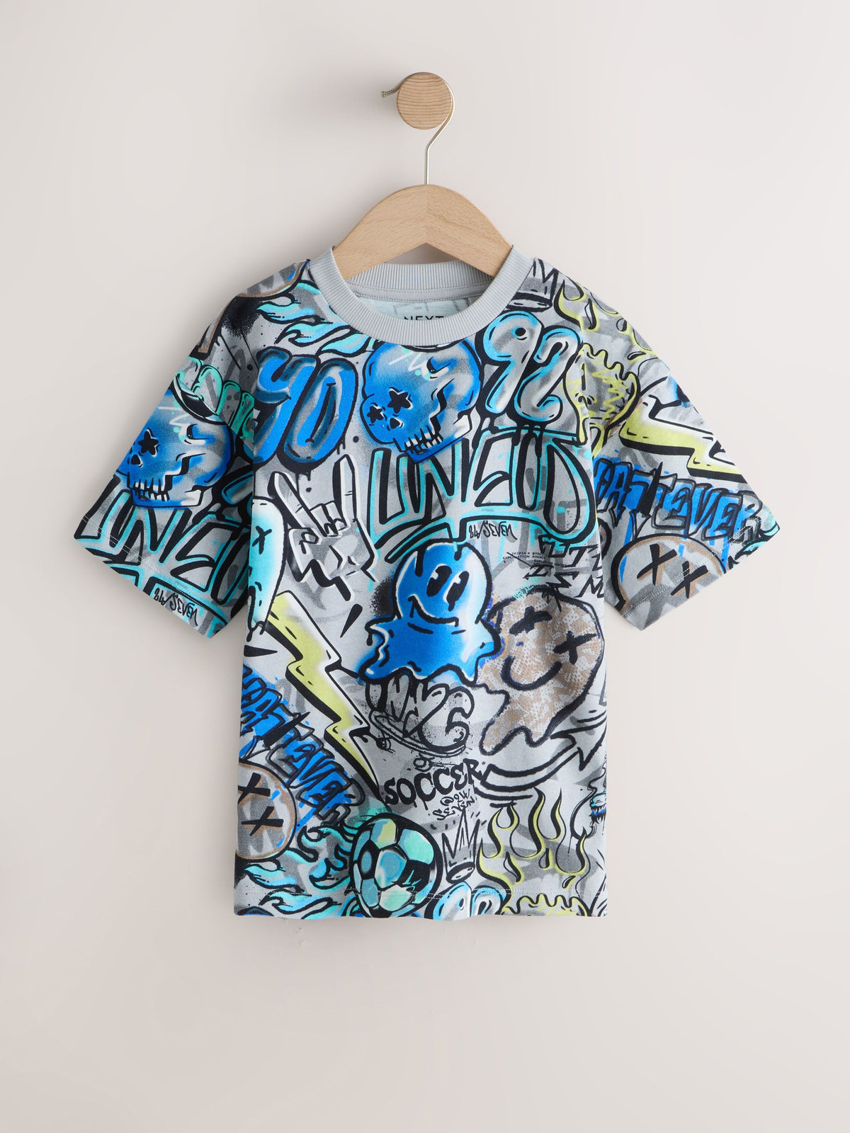 Dsiney Kidz - Blue/Grey/Tan Relaxed Fit Graphic Print Short Sleeve T-Shirts 3 Pack (3-16yrs) image 4
