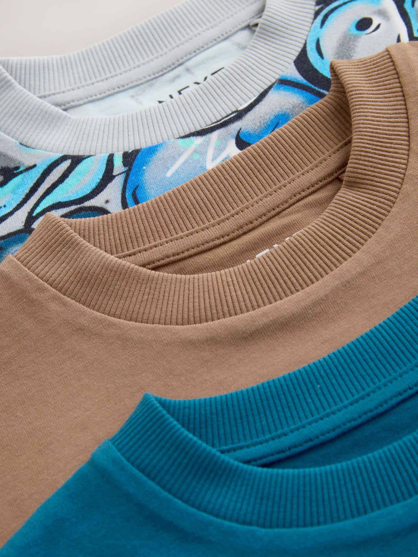 Dsiney Kidz - Blue/Grey/Tan Relaxed Fit Graphic Print Short Sleeve T-Shirts 3 Pack (3-16yrs) image 6