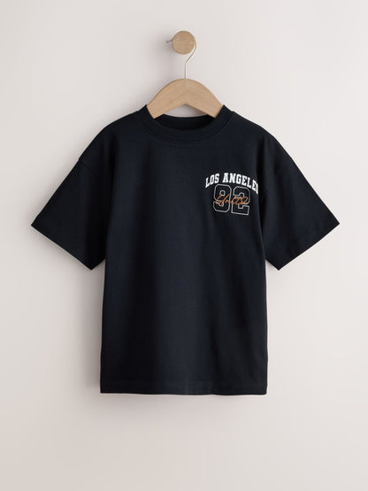 Dsiney Kidz - Brown/Cream/Black Relaxed Fit Graphic Print Short Sleeve T-Shirts 3 Pack (3-16yrs) image 2