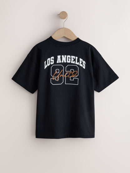 Dsiney Kidz - Brown/Cream/Black Relaxed Fit Graphic Print Short Sleeve T-Shirts 3 Pack (3-16yrs) image 5