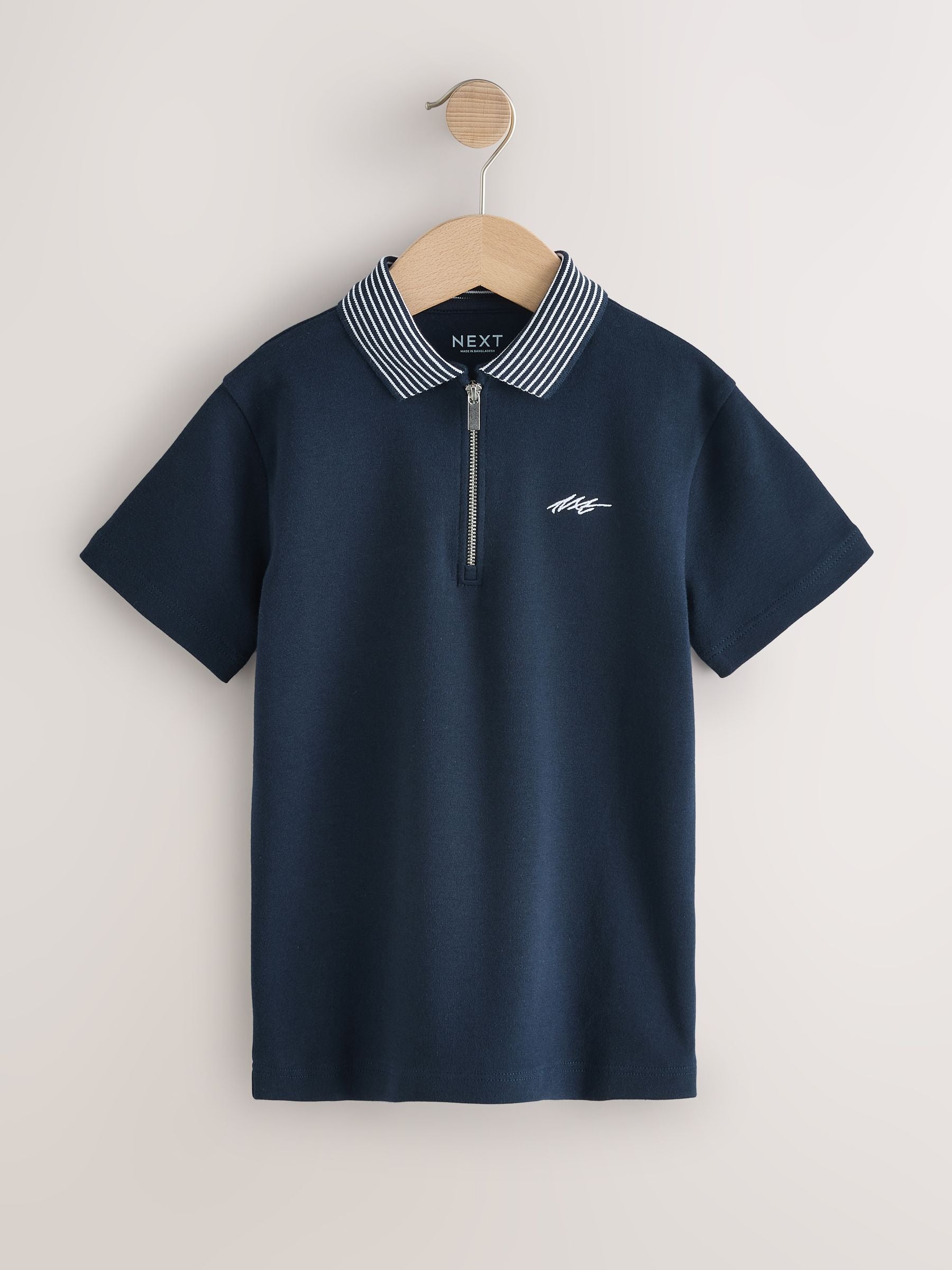 Dsiney Kidz - Navy Zip Neck Short Sleeve Jersey Polo Shirt (3-16yrs) image 1