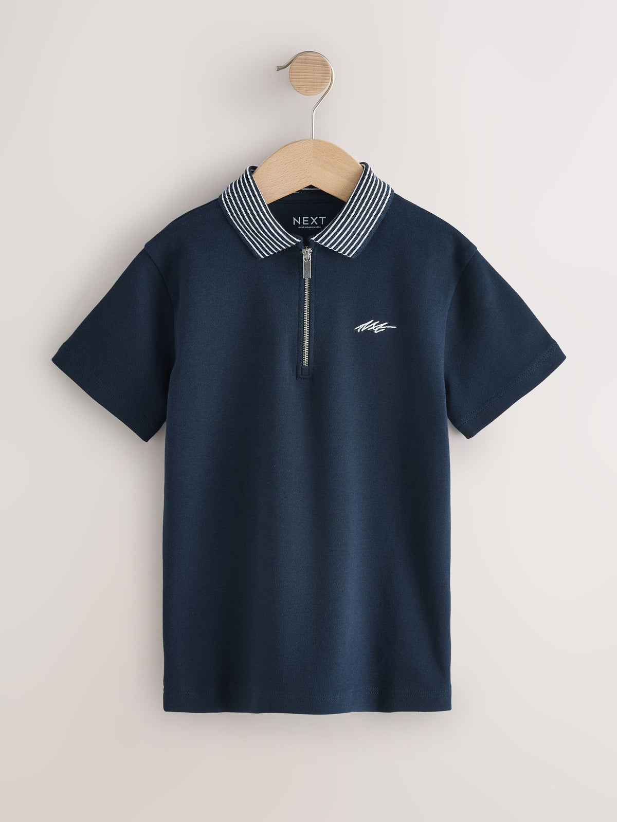 Dsiney Kidz - Navy Zip Neck Short Sleeve Jersey Polo Shirt (3-16yrs) image 1