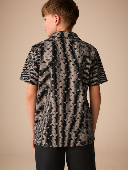 Dsiney Kidz - Black/Tan Geo Short Sleeve Jersey Shirt (3-16yrs) image 4