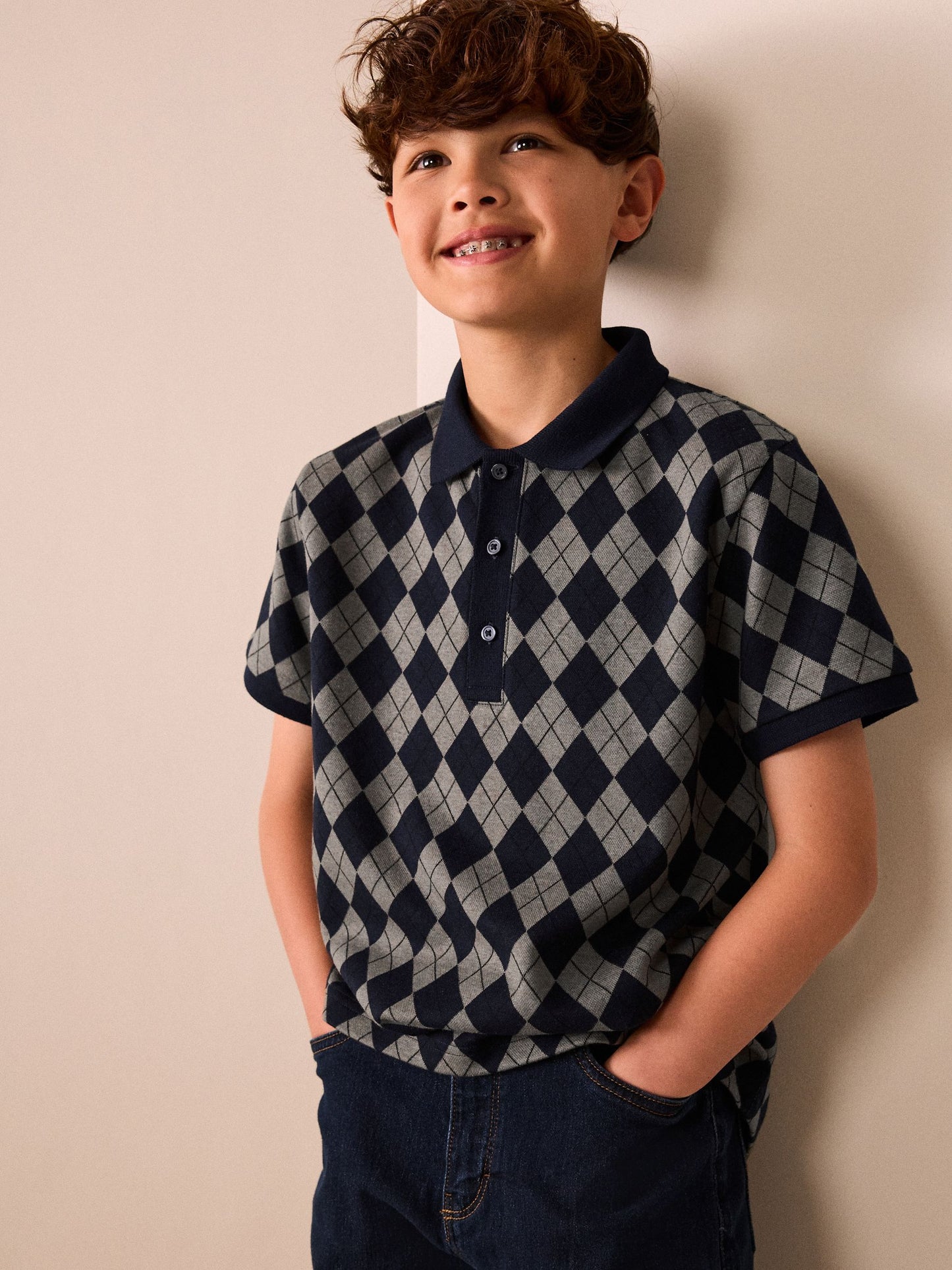Dsiney Kidz - Green/Navy Short Sleeve Jersey Polo Shirt (3-16yrs) image 4