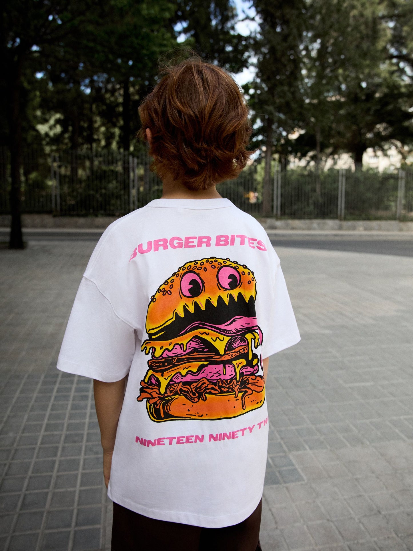 Dsiney Kidz - White Burger Back Print Short Sleeve Graphic T-Shirt (3-16yrs) image 2