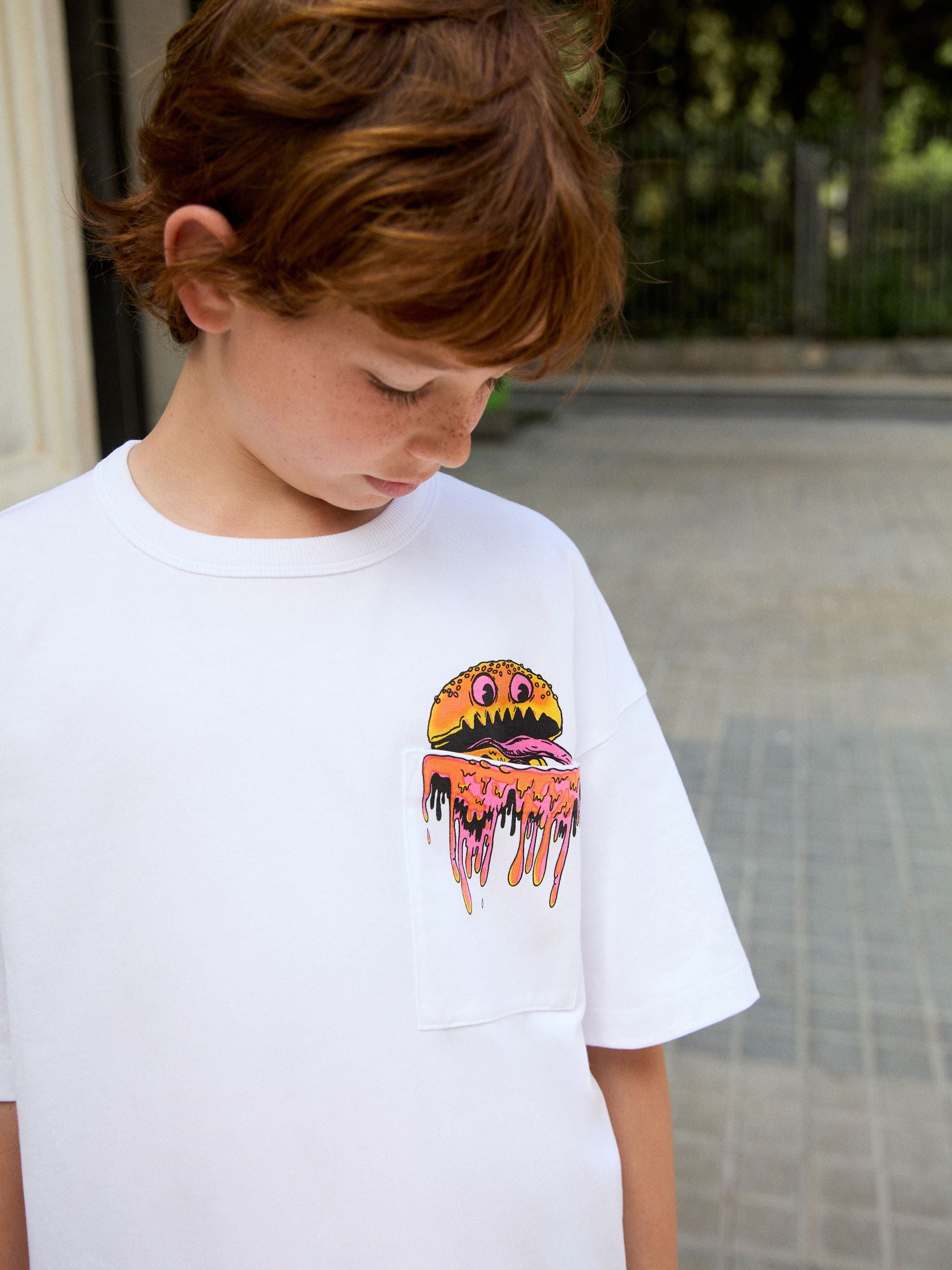 Dsiney Kidz - White Burger Back Print Short Sleeve Graphic T-Shirt (3-16yrs) image 3