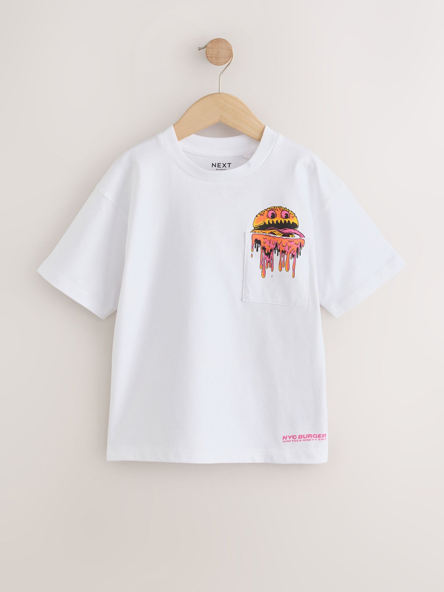 Dsiney Kidz - White Burger Back Print Short Sleeve Graphic T-Shirt (3-16yrs) image 4