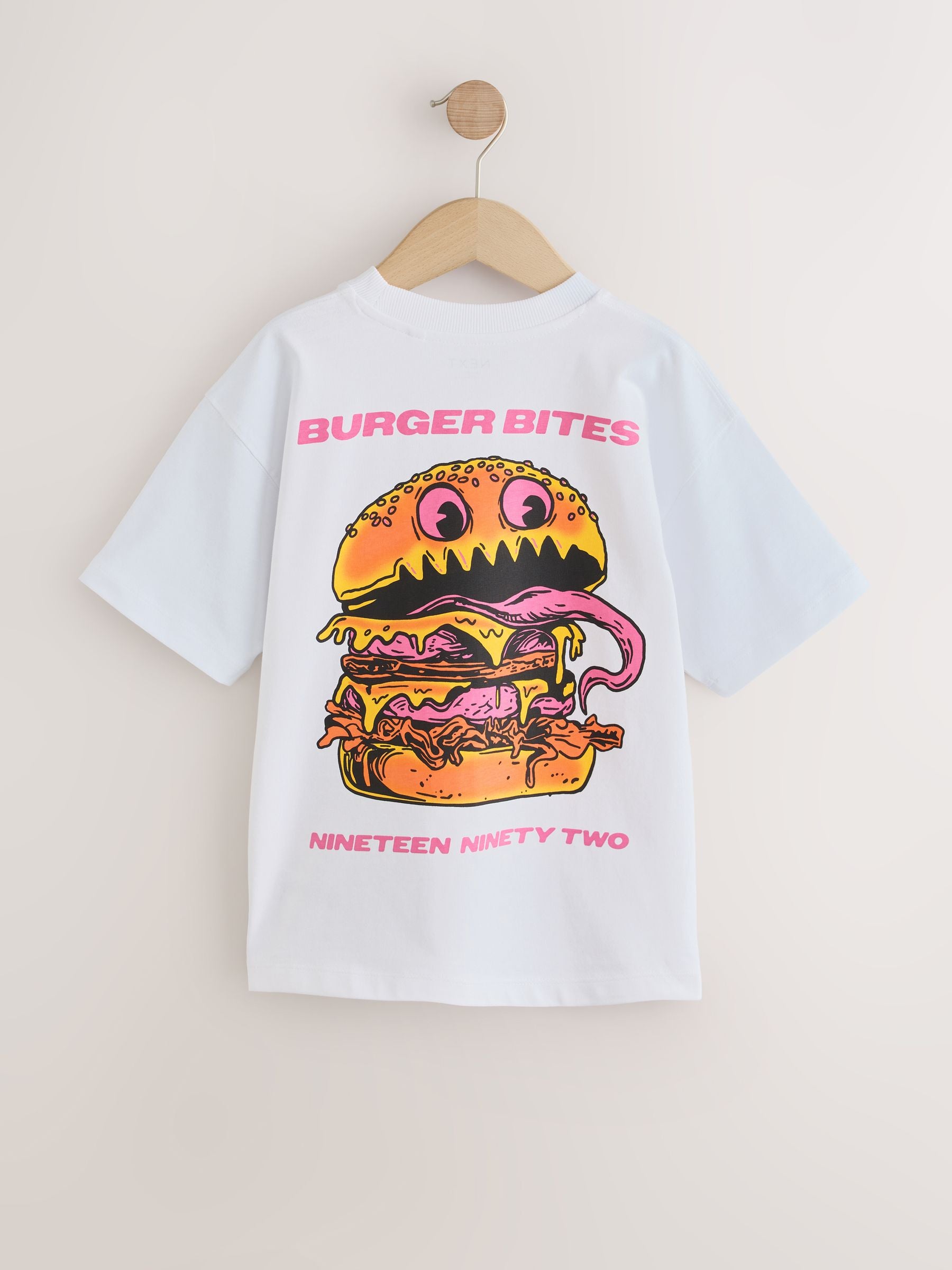 Dsiney Kidz - White Burger Back Print Short Sleeve Graphic T-Shirt (3-16yrs) image 5