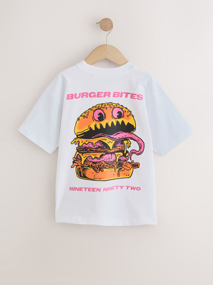 Dsiney Kidz - White Burger Back Print Short Sleeve Graphic T-Shirt (3-16yrs) image 5